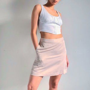 light brown mini skirt